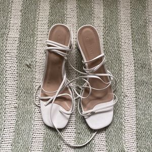 Princess Polly White Strap Heels size 8